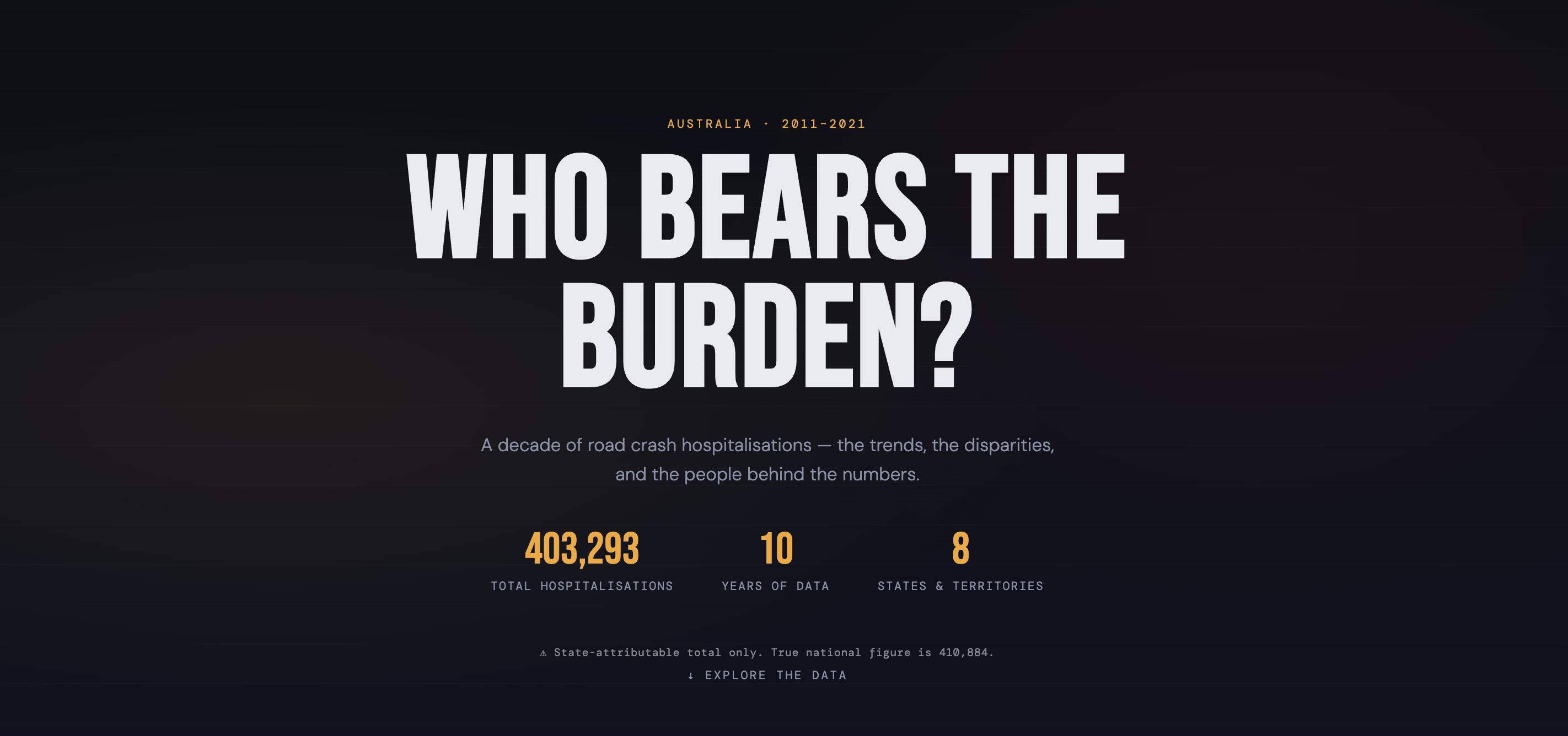 Road Crash Data Story interactive data story cover